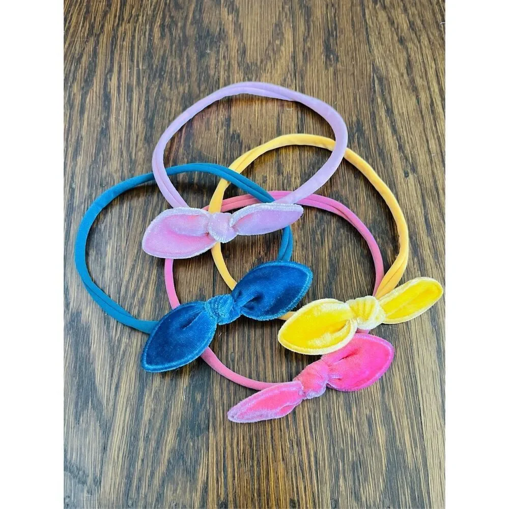 3/$30 NEW Girls Toddler One Size Velvety Bow Headbands